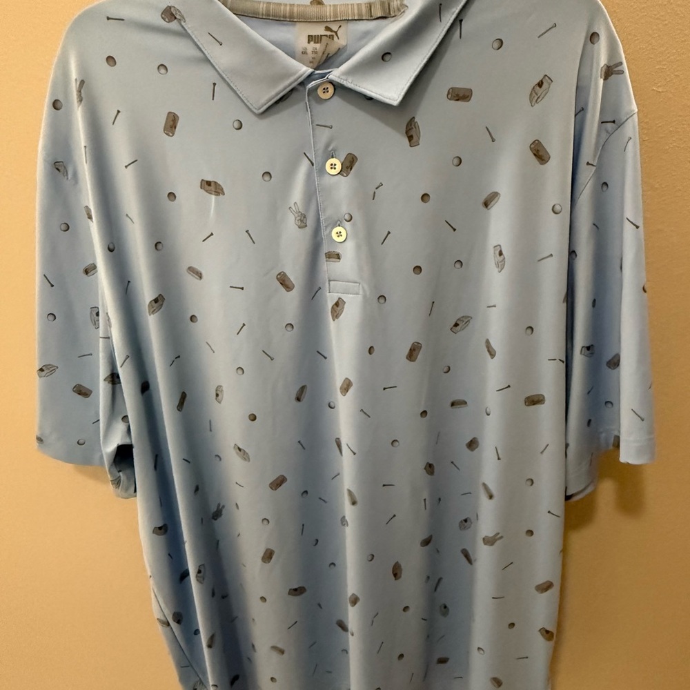 Puma Men's Light Blue Polo Shirt